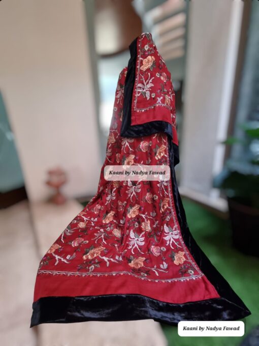 Pashmina Floral Embroidery Maroon