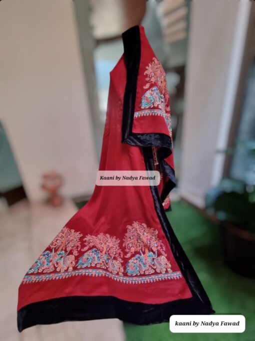 Pashmina Elephant Embroidery Maroon