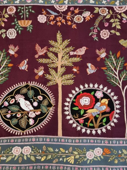 The Majestic Handmade KalamKar on RawSilk (Plum) - Image 3