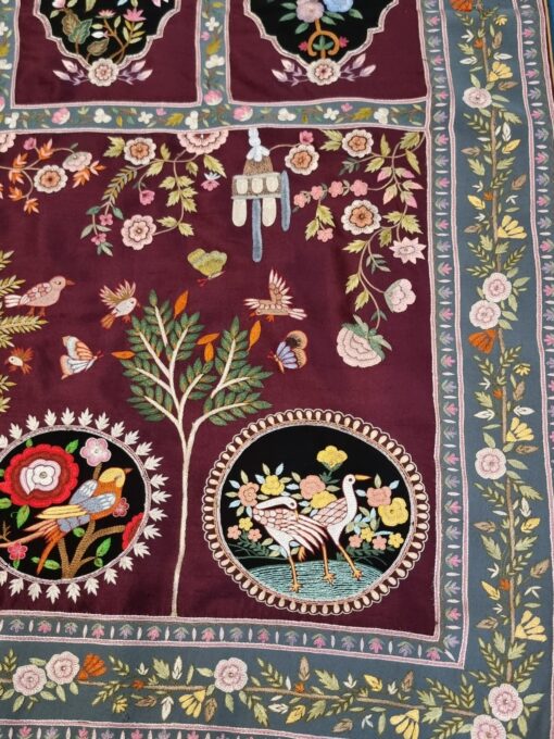The Majestic Handmade KalamKar on RawSilk (Plum) - Image 6