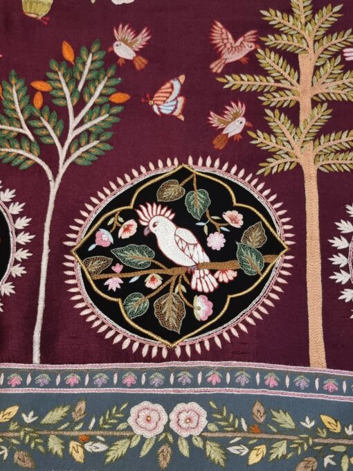 The Majestic Handmade KalamKar on RawSilk (Plum) - Image 5