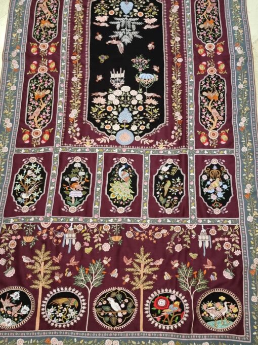 The Majestic Handmade KalamKar on RawSilk (Plum) - Image 2