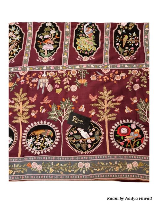 The Majestic Handmade KalamKar on RawSilk (Plum)
