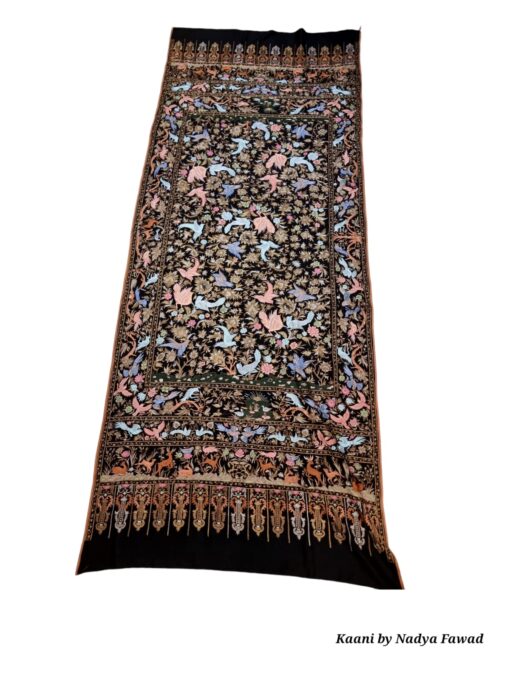 The Majestic Handmade KalamKar on RawSilk (Black) - Image 4