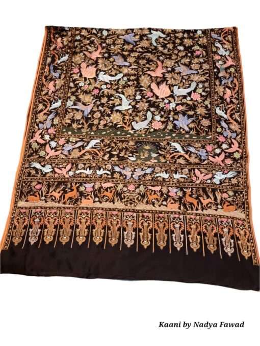 The Majestic Handmade KalamKar on RawSilk (Black)