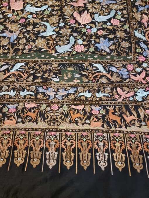 The Majestic Handmade KalamKar on RawSilk (Black) - Image 3