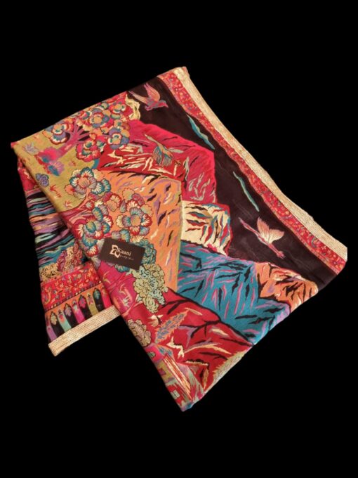 Kaani Handcrafted ShikarGah Shawl in Vibrant Colours