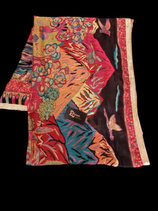 Kaani Handcrafted ShikarGah Shawl in Vibrant Colours - Image 3