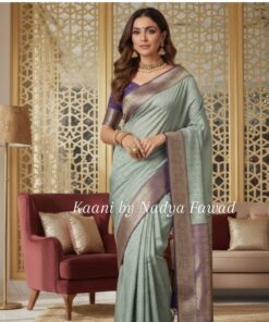 Banarsi Silk Blue and Purple Saree