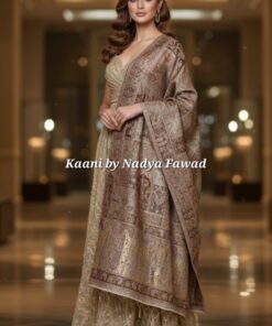 Kaani Silk Shawl (brown beige Gold)